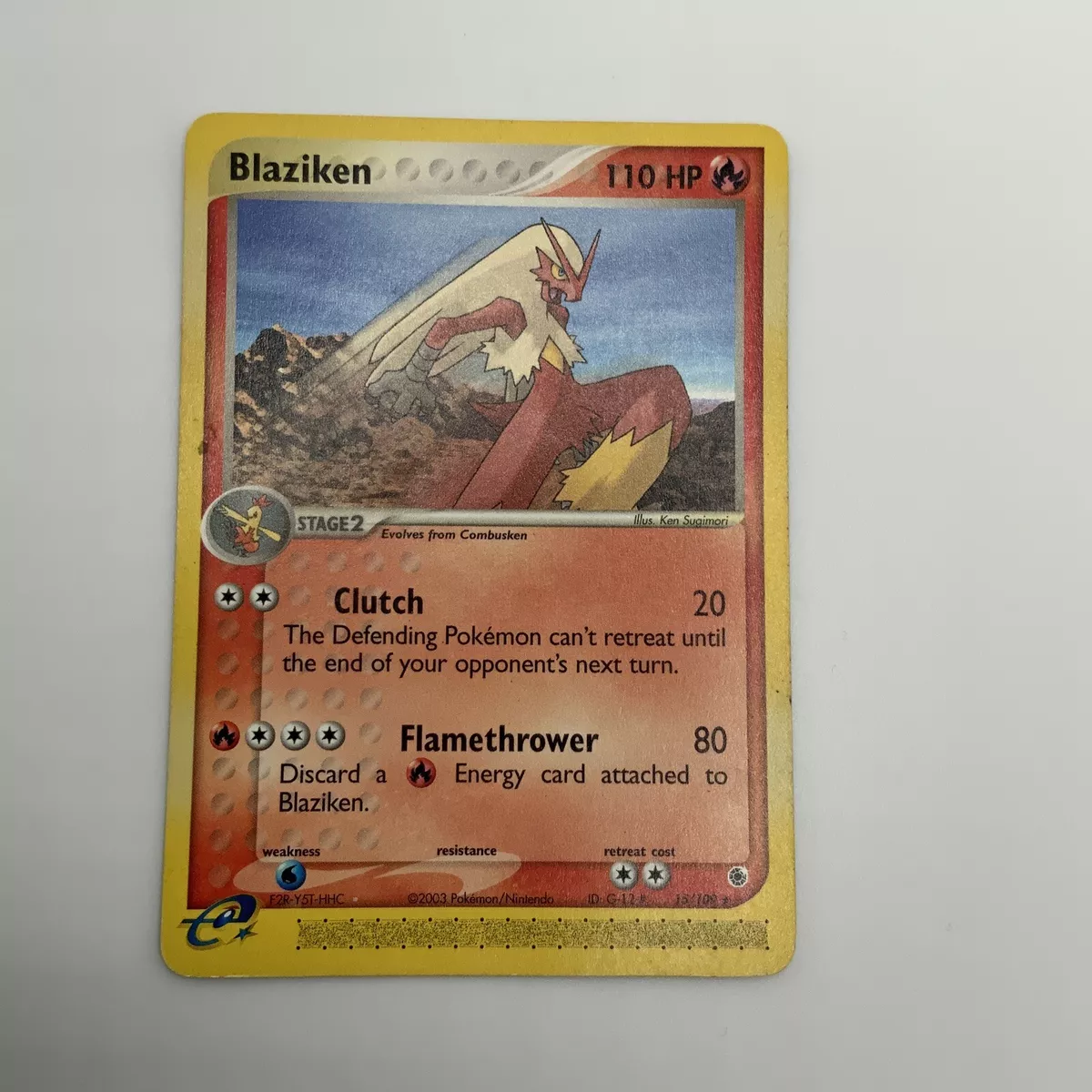 Blaziken 15/109 EX Ruby & Sapphire Rare Non-Holo Pokemon Card NM