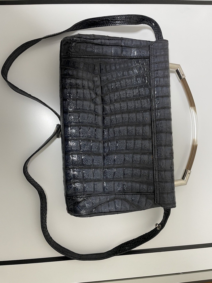Damen Handtasche echt Krokodil gebraucht Vintage 70 Jahre