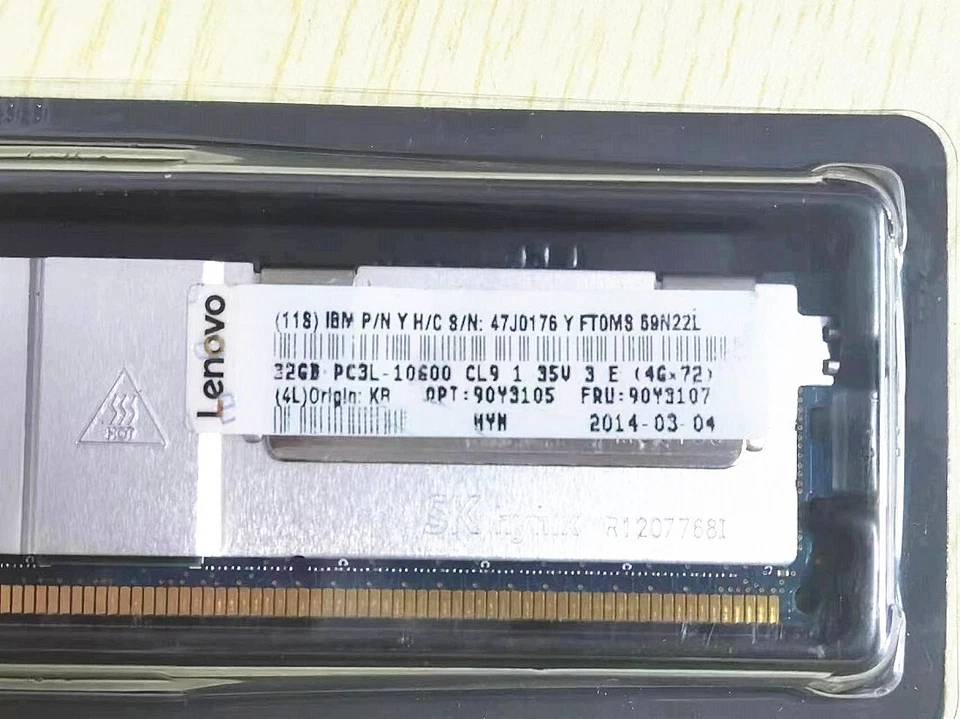 Lenovo 47J0176 90Y3105 FRU:90Y3107 32GB 4RX4 PC3L-10600R DDR3 ECC Server RAM - Image 3 of 4