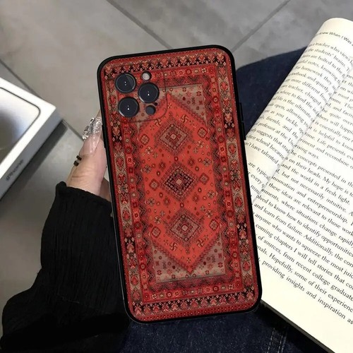 iPhone Phone Case Carpet Pattern Oriental Case Apple Models Vintage Cover - Picture 2 of 8