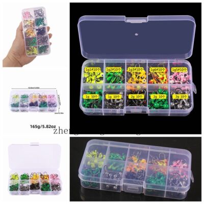 100pcs Football Fishing Jig Heads Kit with 3D Eye Crappie Bass Jig Hooks 1g-2g
