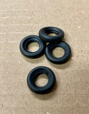 4 Dinky Toy SMOOTH TIRES  15mm od  - see description for correct  suitable fits