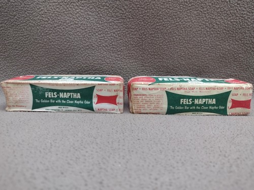 Jabón para barra de lavandería Fels-Naptha 6,5 oz sin abrir lote de 2 envoltorios de papel anteriores a 1970 #9 - Imagen 4 de 8