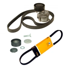 Drive Belt Kit with 2 Belts, Tensioner, Idler Pulley for BMW 545i 745i 550i 650i