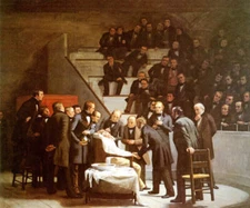 FIRST OPERATION UNDER ETHER MEDICINE DOCTOR PAINTING BY ROBERT HINCKLEY REPRO