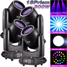 300W LED Moving Head Lights 18Prism RGBW Gobo Beam Stage Spot Light DJ Disco DMX