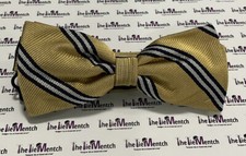 BROOKS BROTHERS Boys Yellow Striped  Red Fleece  Bow Tie Silk New-Minor Flaws 