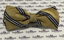 BROOKS BROTHERS Boys Yellow Striped “Red Fleece” Bow Tie Silk (New-Minor Flaws)
