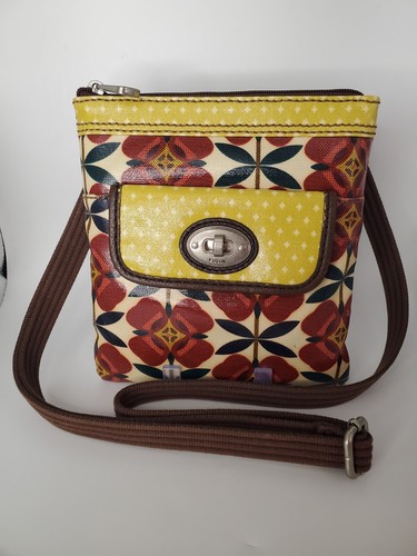 Fossil Key-Per Crossbody Floral Bag Purse Zipper Pockets - Picture 3 of 10