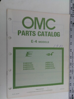 1981 OMC Parts Catalog E-4 Model Johnson Sea Horse J4BRCIC   BIS