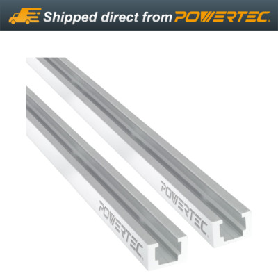 POWERTEC T-Track 48'' Heavy Duty T Slot Track Mounting for 1/4''-20 Hex Bolt, 2PK