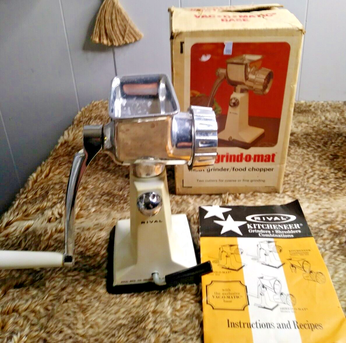Vintage Rival Grind-O-Mat #303 Meat Grinder/Food Chopper w