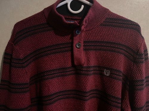 Chaps Burgundy Twist Multi Striped Mock Neck Pullover Sweater NWT Size Large - Picture 3 of 7