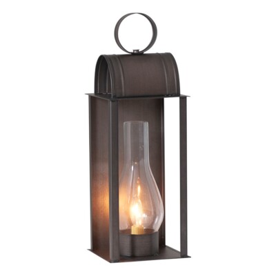 Colonial Mantle Light - Kettle Black Finish, Handcrafted, 18.25'' High