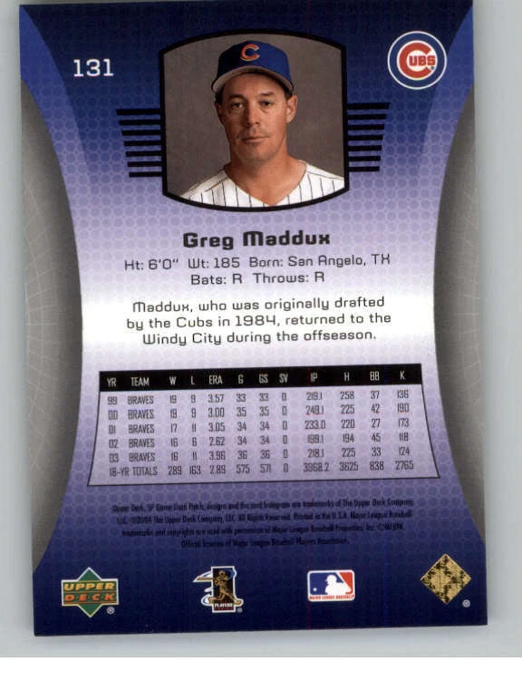 2004 SP Game Used Patch #131 Greg Maddux (ref 134723) - Image 2 of 2