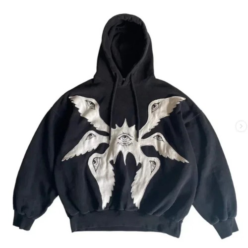 American Y2K vintage hoodies gothic pattern zip up hoodie winter womens mens hip - Picture 27 of 33