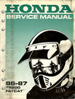 Honda Tr200 Fatcat Service Manual Repair 1986-1987 Tr 200 Fat Cat Comb Bound