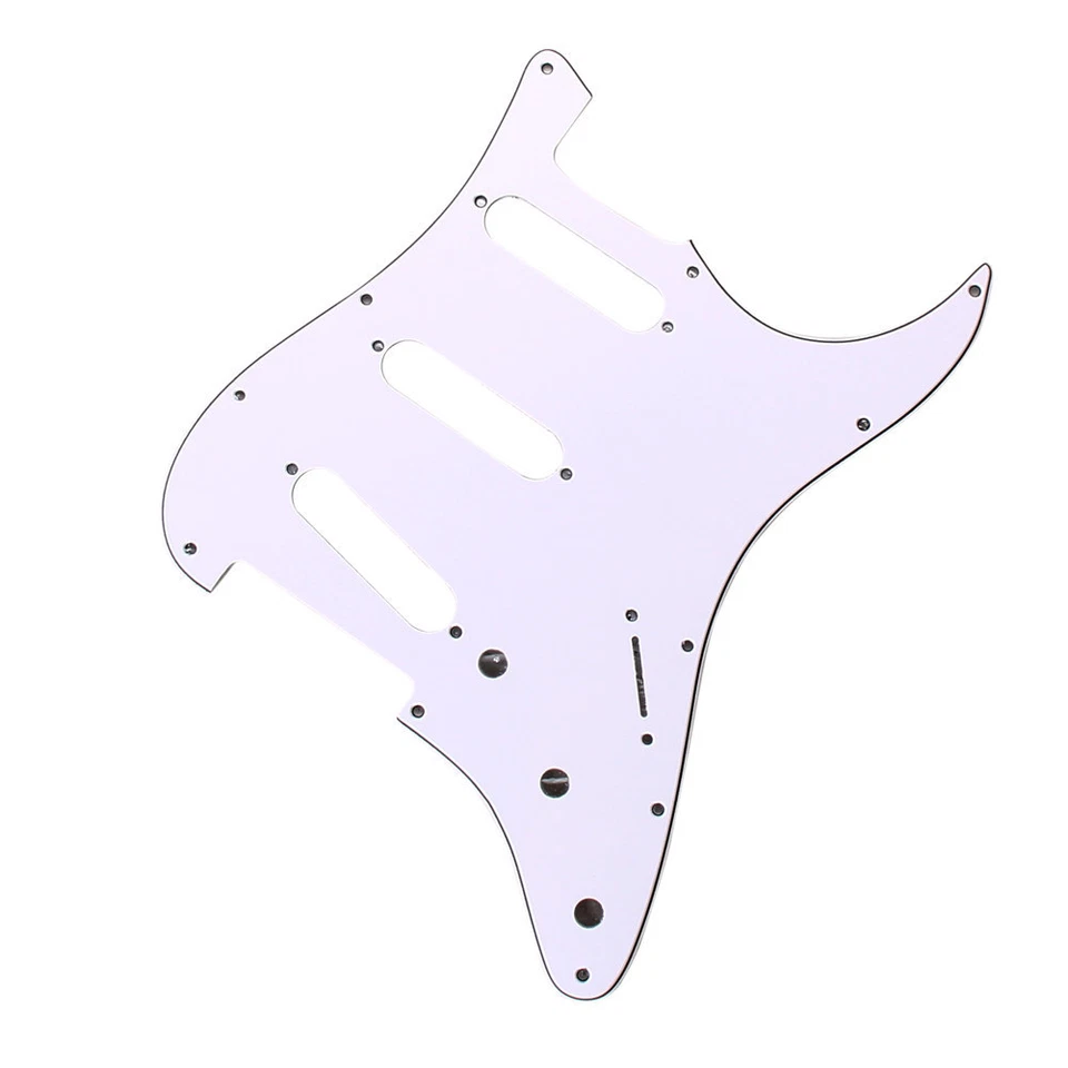 pickguard stratocaster blanc 3 plis, 11 trous - Photo 1/1