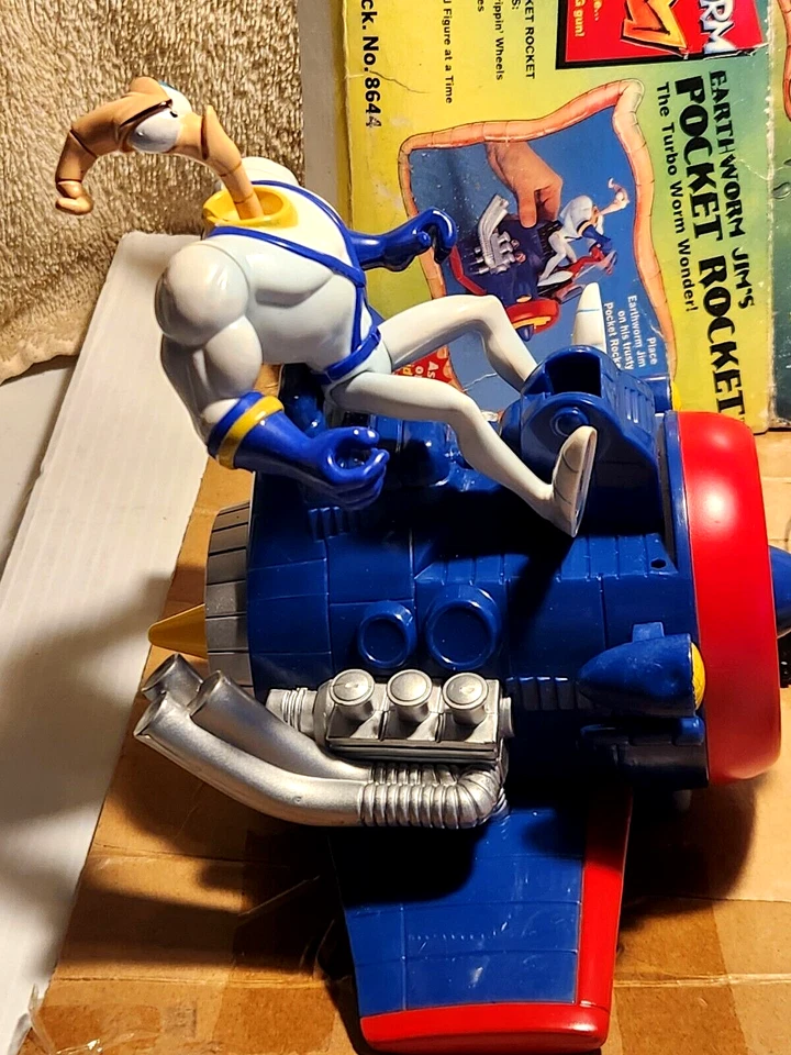 Juegos de dos jimms de lombriz de tierra y cohetes de bolsillo con personajes de armas de Playmates 1995 Foto 3 de 4