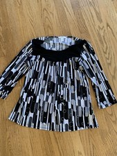 Women's Dressbarn Dress Barn Black Shirt Blouse Top Size Small
