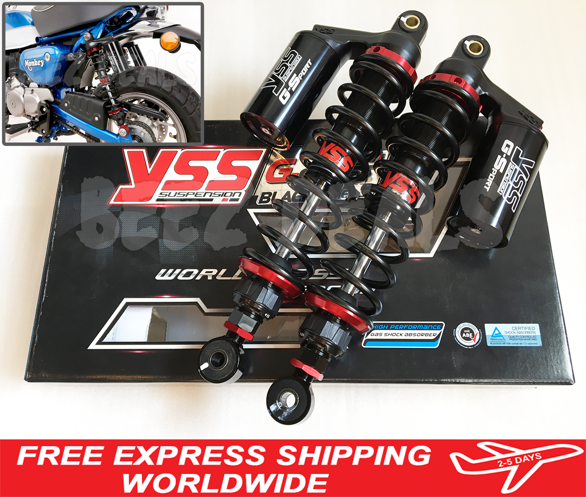 YSS Gas Shock Absorber Suspension Adjustable G-Sport Honda Monkey