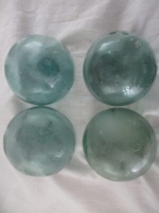 4 Dot Trademarked Authentic Japanese Glass Floats  Alaska BeachCombed