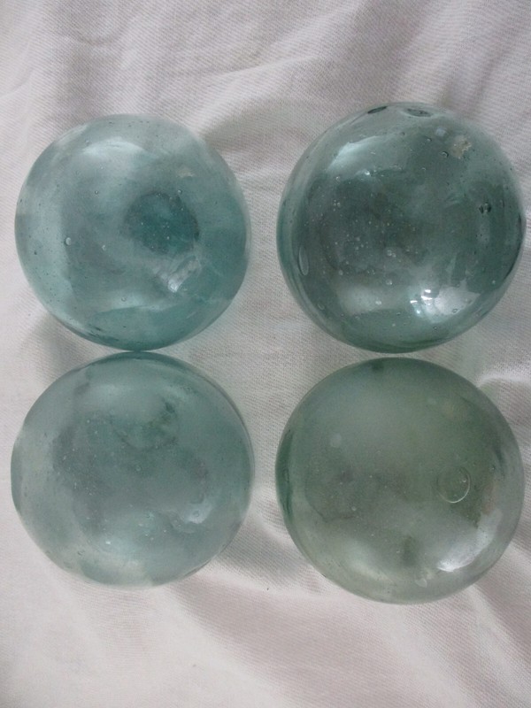 4 Dot Trademarked Authentic Japanese Glass Floats  Alaska BeachCombed