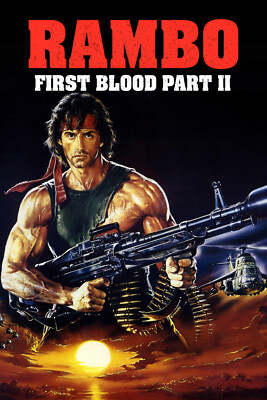 RAMBO II   SILVESTER STALLONE SLY RETRO MOVIE POSTER FREE SHIPPING #2
