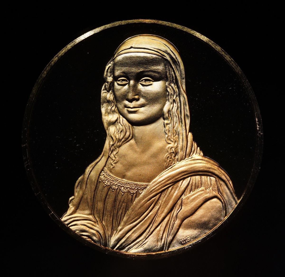 MONA LISA Leonardo DAVINCI 1975 Franklin Mint 24k EP 925 Silver