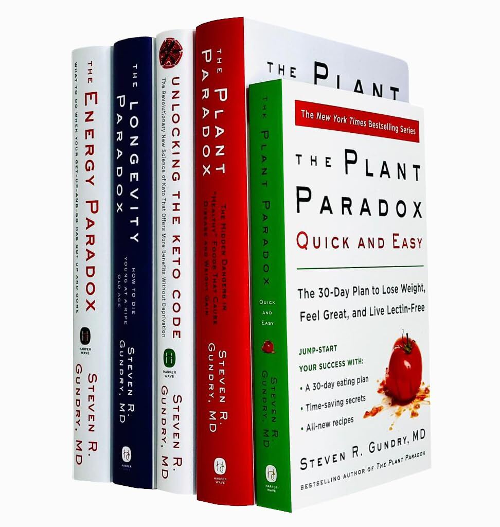 Dr. Steven R Gundry MD Collection 5 Books Set Plant Paradox, Longevity Paradox