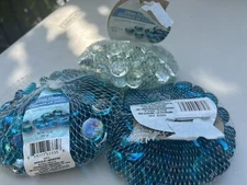Decorative Vase Filler Table Scatter - Glass Gems Lot Of 3 Packs New Blue Clear