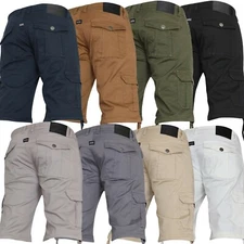 Mens Shorts Cargo Combat Chino Gym Work Walking Hiking Knee Length
