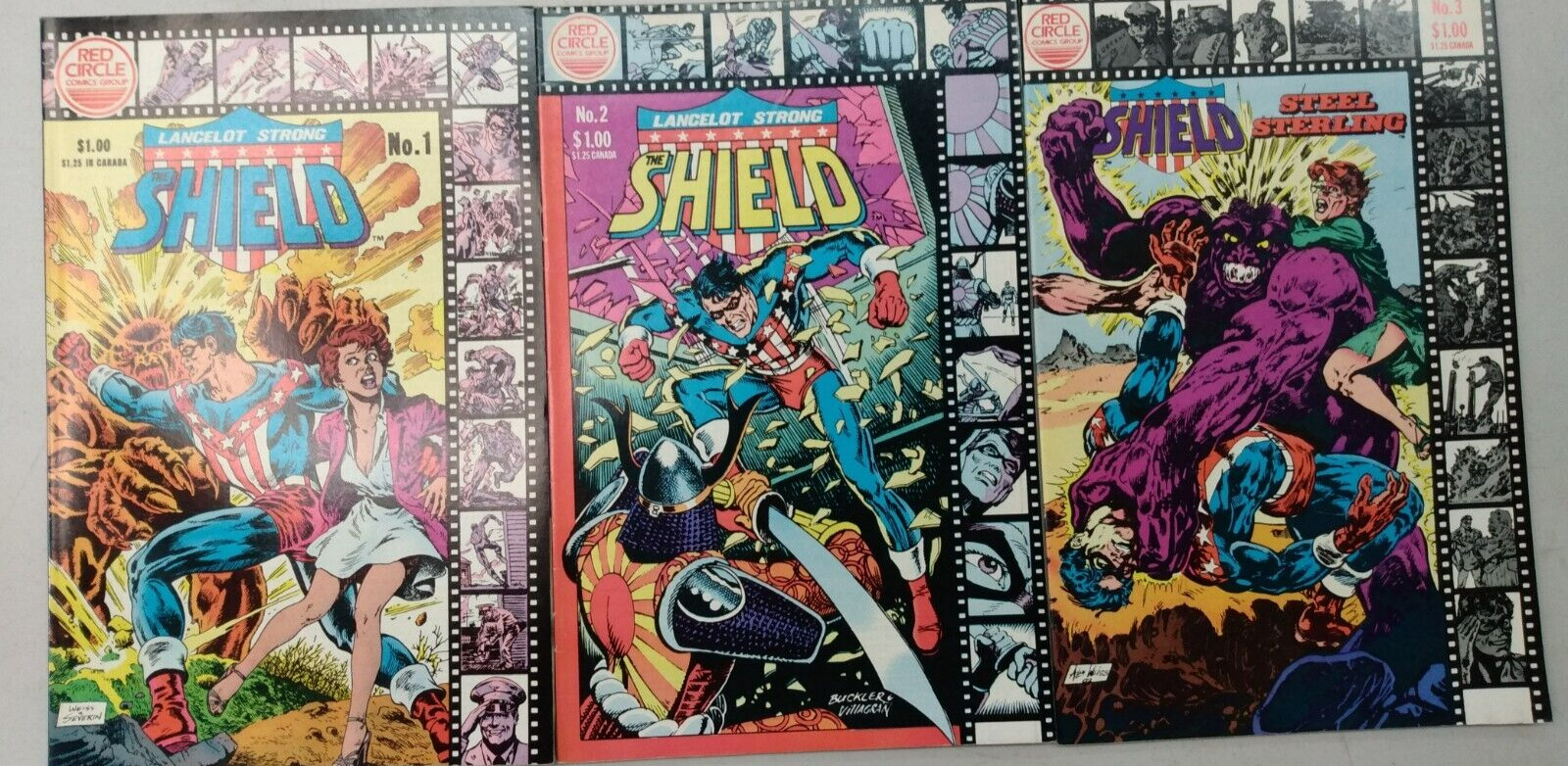The Shield #1-3 Red Circle 1983 Comic Books