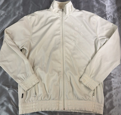 Sean John Men's White Full-Zip Track Jacket Logo Stand Collar Pockets L