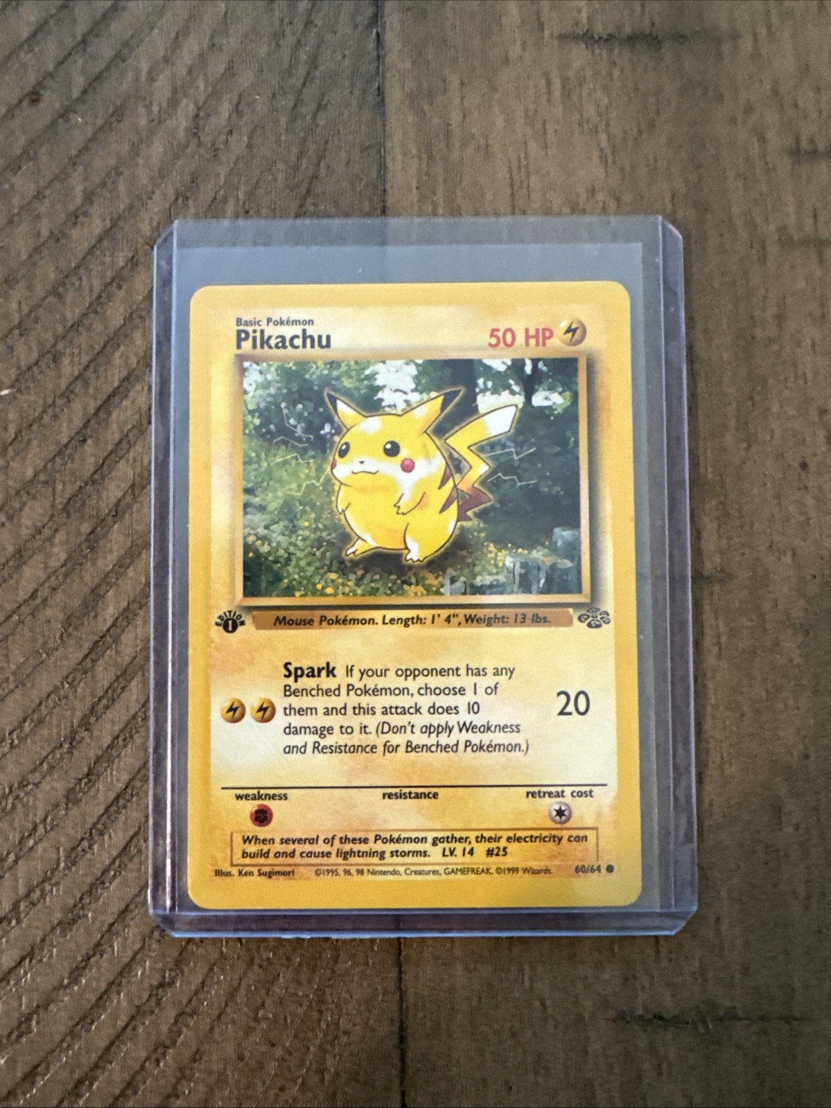 Vintage Pokemon 1st Edition Pikachu 60/64 NM Jungle WOTC