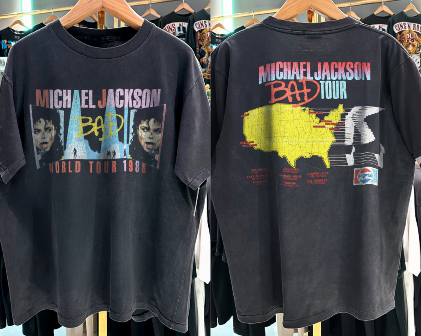 1988 Michael Jackson Bad World Tour T-Shirt Vintage MJ Concert Tee S-5XL