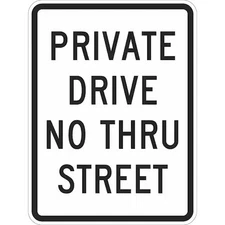 Lyle T1-1018-Eg_12X18 Private Drive & Road Traffic Sign, 18 In H, 12 In W,
