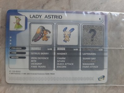 Lady Astrid Factory Sealed E-Reader Card Pokémon Sapphire Nintendo ID 129-B002