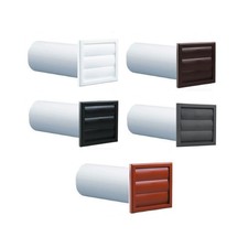 Extractor Fan Through Wall Fan Vent GravityGrille & Solid Ducting Pipe Kit 100mm