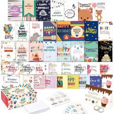 Birthday Cards Bulk, 40 Pack 40 Designs Happy Birthday Card Assortment Box with