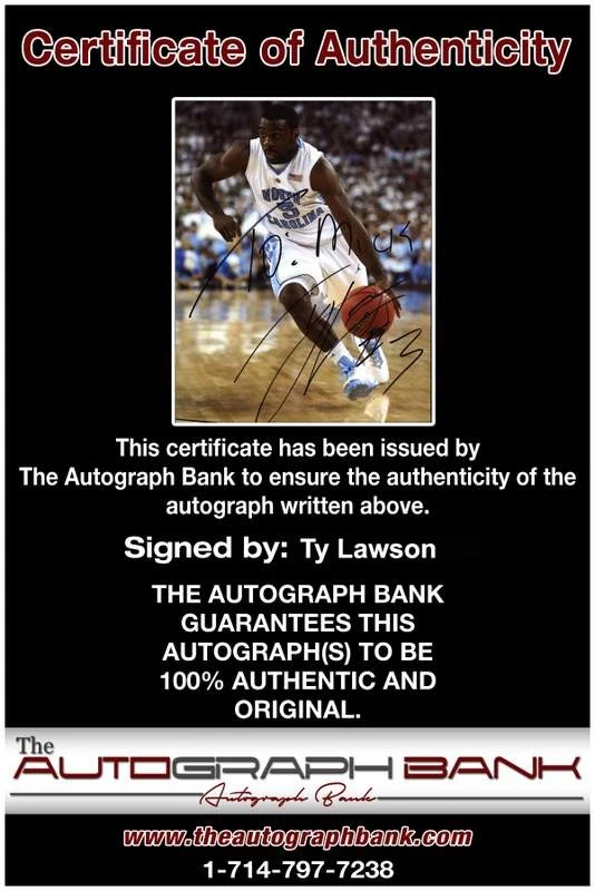 Foto firmada por Ty Lawson baloncesto NBA 8x10 con certificado autografiado 002 Foto 2 de 2