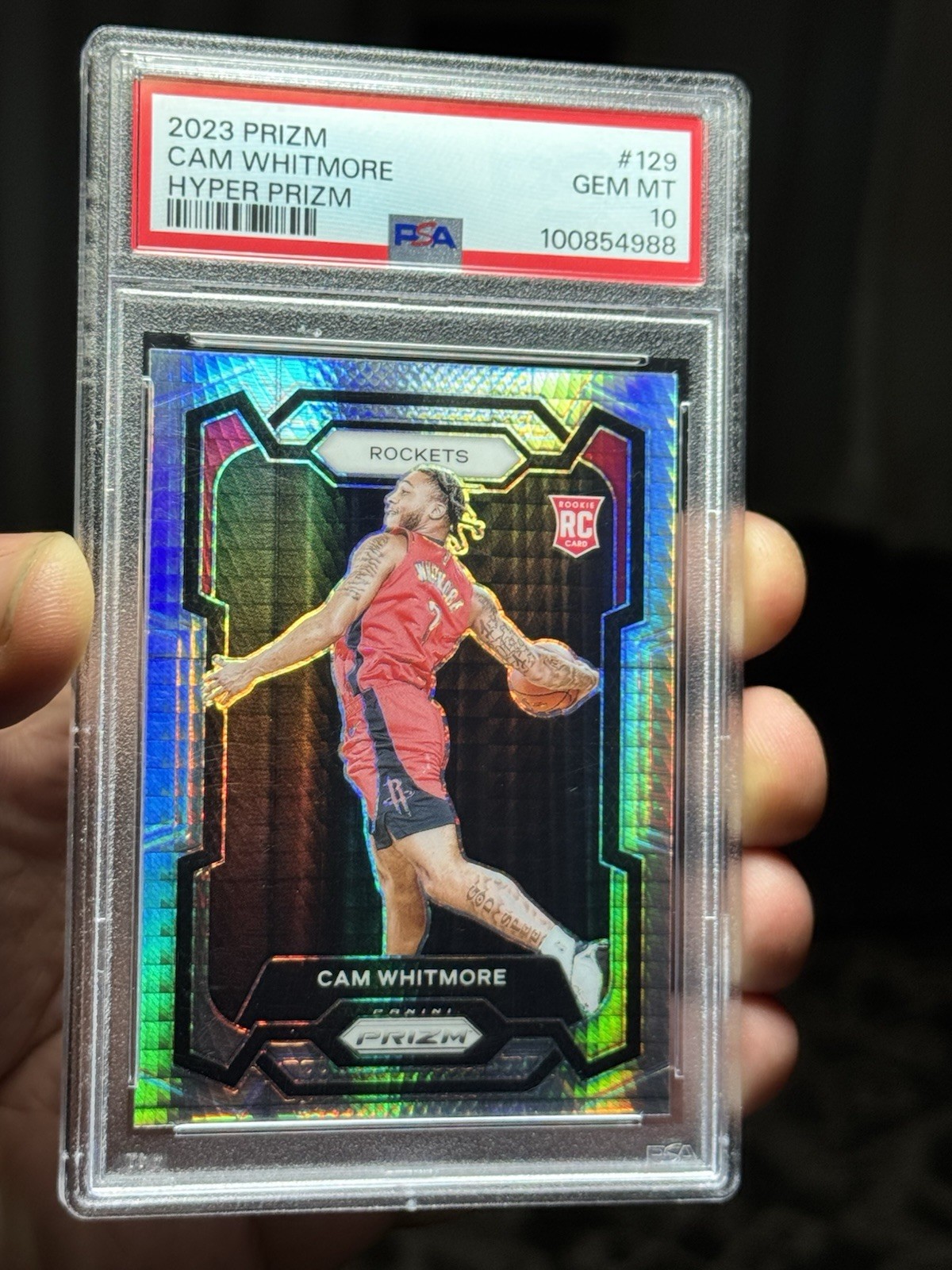 2023 Panini Prizm #129 Cam Whitmore Hyper Prizm PSA 10 💎 RC Rookie Wizards