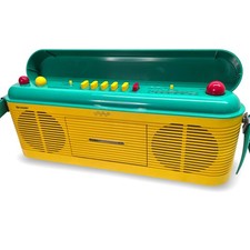 Sharp QT V40 Y Yellow Stereo Radio Cassette Recorder Boombox Vintage Retro