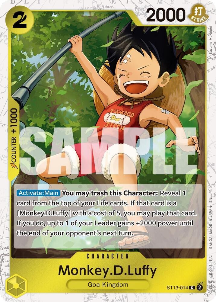 Monkey.D.Luffy - ST13-014 (Pirate Foil) C Premium Booster The Best Vol. 2 NM