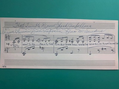 ALMA M SAUNDERS AUTOGRAPHED SIGNED MUSIC SHEET THAT TUMBLE DOWN SHACK IN ATHLONE