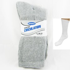 12 Pairs Diabetic Crew Circulatory Socks Health Cushioned Mens Sz 10 13
