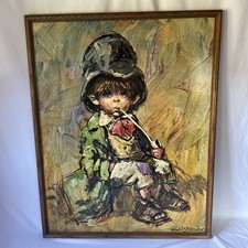 Vintage 1970's THE ARTFUL DODGER Barry Leighton Jones Fine Art Canvas Vtg 28"X2