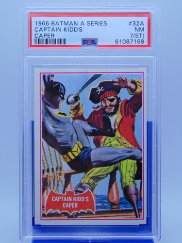 1966 Topps Batman Red Bat #32A Captain Kidd's Caper — PSA 7 (ST)