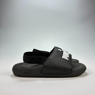 Puma Cool Cat 2.0 Black Slip On Backstrap Comfort Slide Sandals Kids Size 6