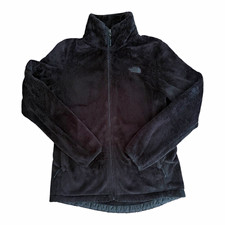 The North Face Women s Sz M Black Full Zip Fleece Jacket Pockets Long Sleeve